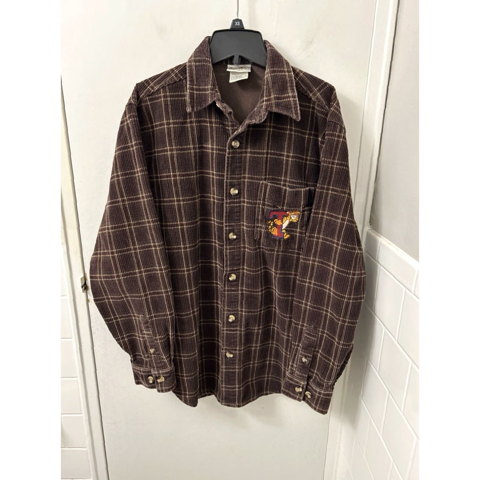Disney VINTAGE Walt Disney World Corduroy Shirt Mens S Brown Tigger Plaid Button Down Size US S / EU 44-46 / 1 - 2 Thumbnail
