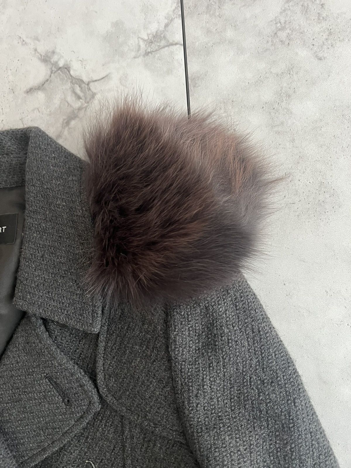 Jil Sander Jil Stuart Fox Fur Shoulder Pea Coat Size S / US 4 / IT 40 - 2 Thumbnail
