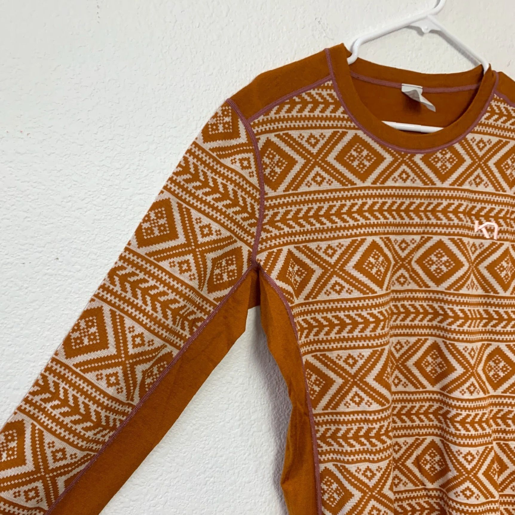 Vintage Kari Traa Floke Base Layer Long Sleeve Tee Hazel Gold Wool Blend XL NWT Size XL / US 12-14 / IT 48-50 - 5 Thumbnail