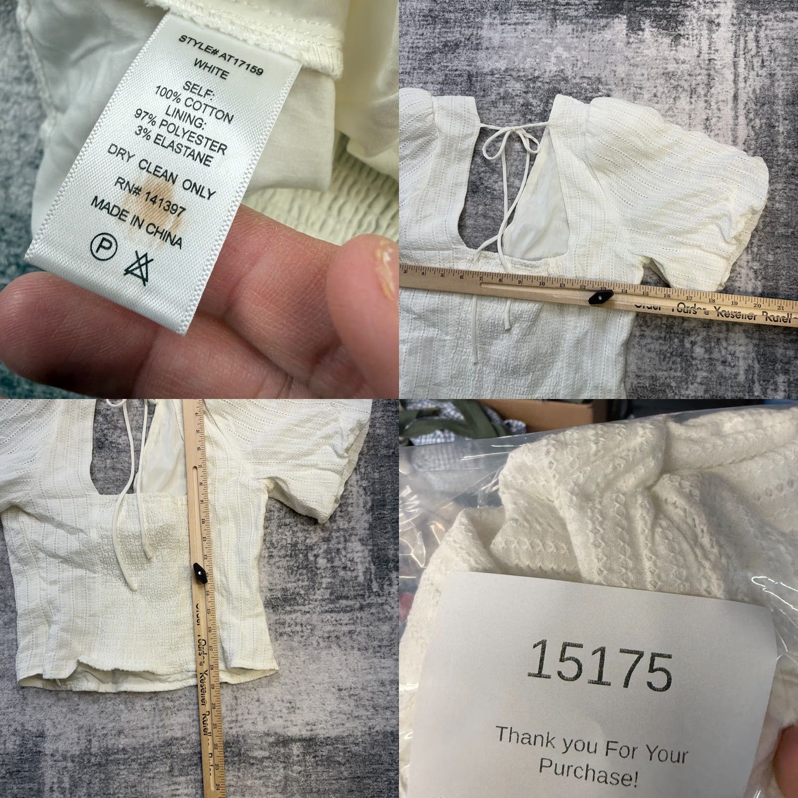 ASTR The Label ASTR The Label Top Women Medium White Sweetheart Puff Sleeve Blouse Size M / US 6-8 / IT 42-44 - 8 Thumbnail
