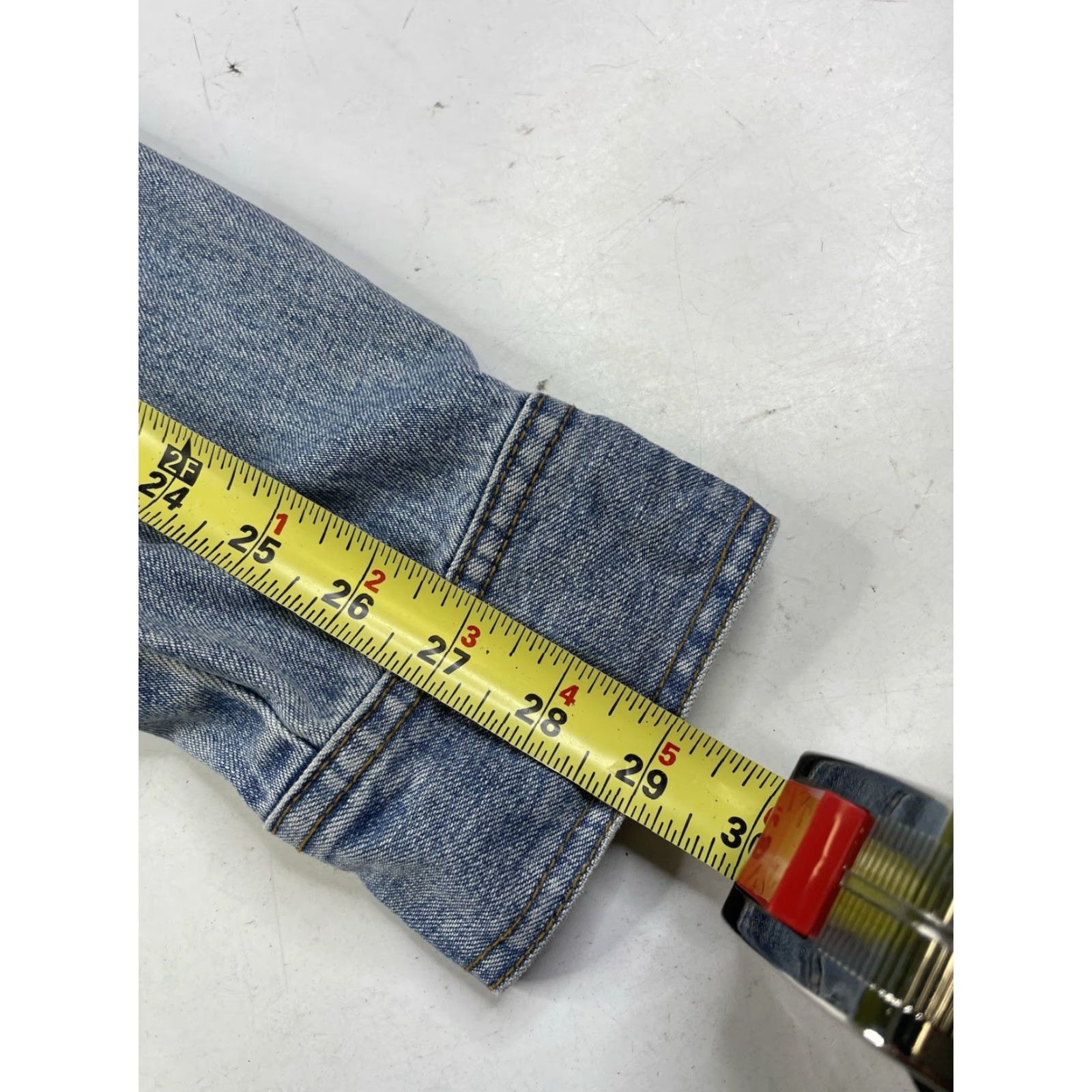Levi's VINTAGE Levi's Womens Large Blue Denim Trucker Long Jacket Silver Tab Jeans Jacket Size 36" / US 14 / IT 50 - 6 Thumbnail