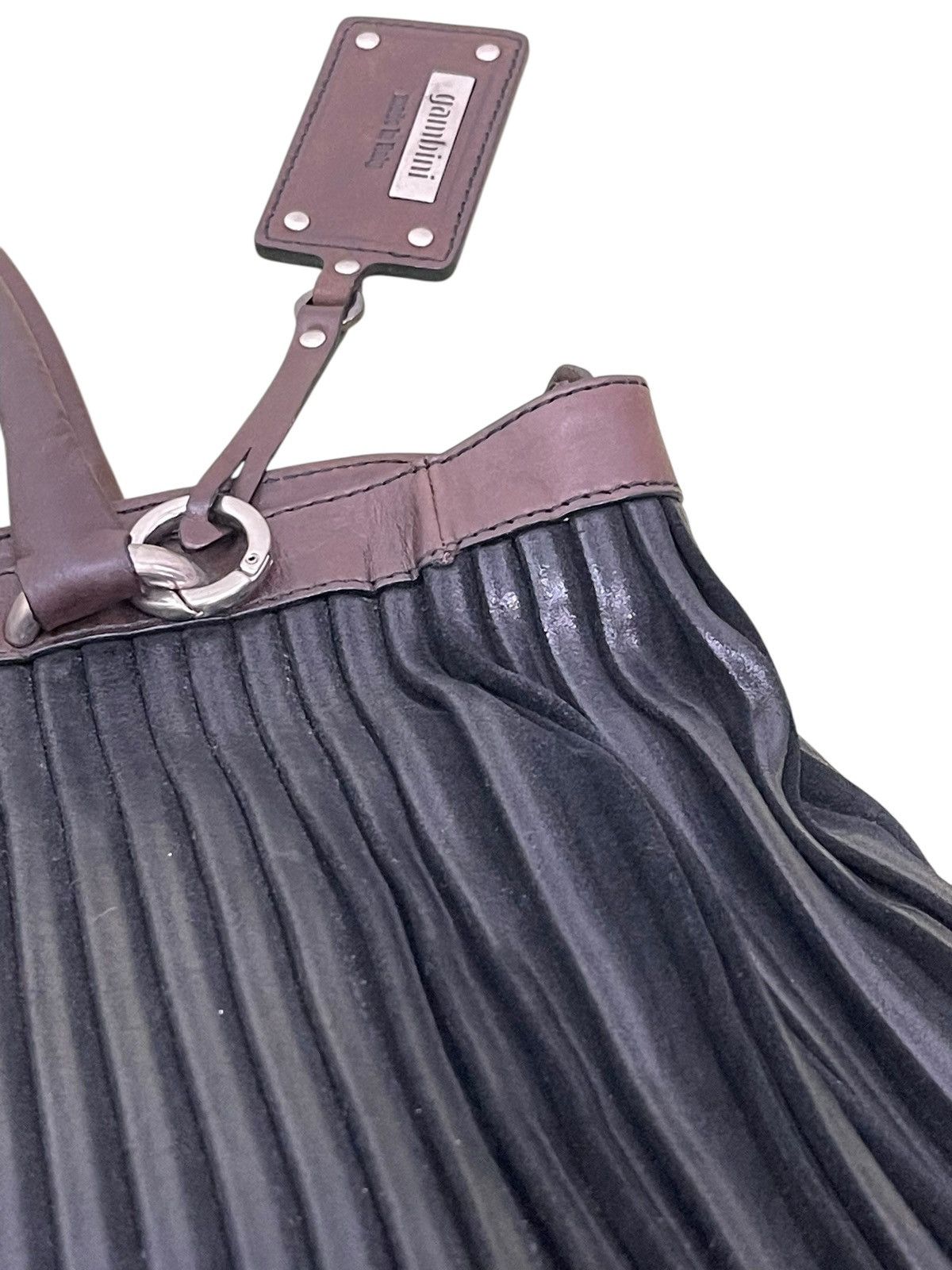 Genuine Leather Full Leather Gambini Italy Pleated Tote Shoulder Bag 1🟩5 Size ONE SIZE - 11 Thumbnail