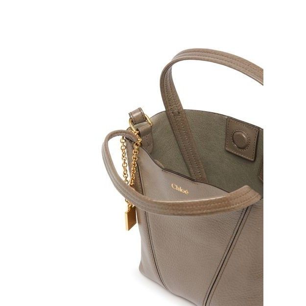 Chloe Chloe Small Spin Flannel Gray Grained Leather Tote Handbag N Size ONE SIZE - 3 Thumbnail