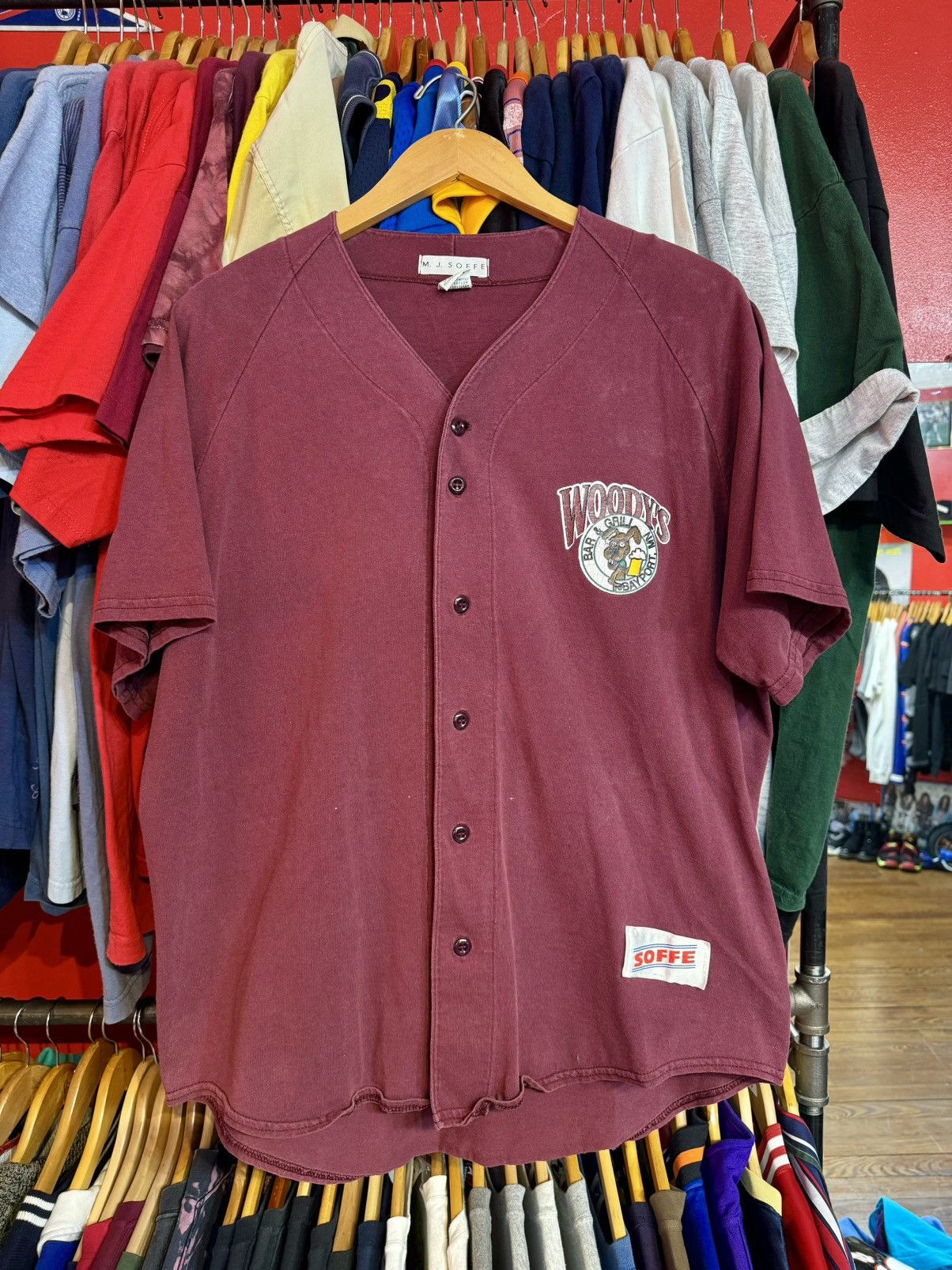 Vintage 90’s Vintage Woody’s Bar Soffe Baseball Jersey Made In USA Size US L / EU 52-54 / 3 - 1 Thumbnail
