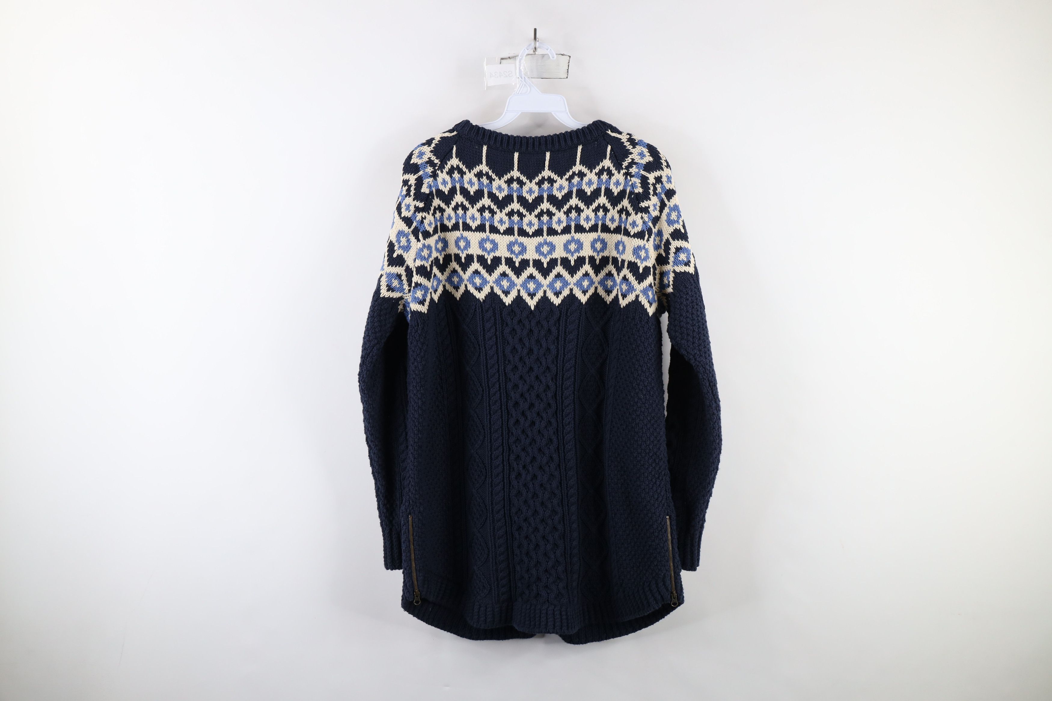L.L. Bean × Vintage Vintage LL Bean Heavy Fair Isle Chunky Fisherman Sweater Size L / US 10 / IT 46 - 10 Thumbnail