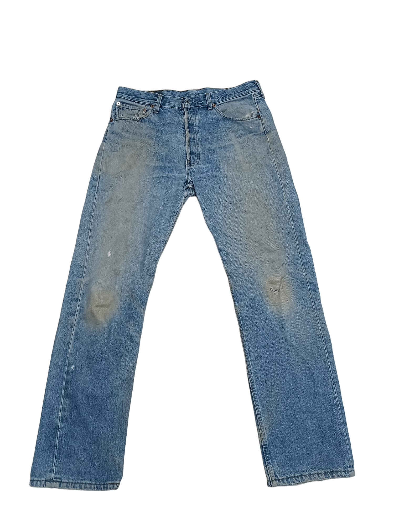 Levi's Vintage Clothing DIRTY DISTRESSED 90S MADE IN UK LEVIS 501 W34 L32 JEANS Size US 34 / EU 50 - 1 Thumbnail