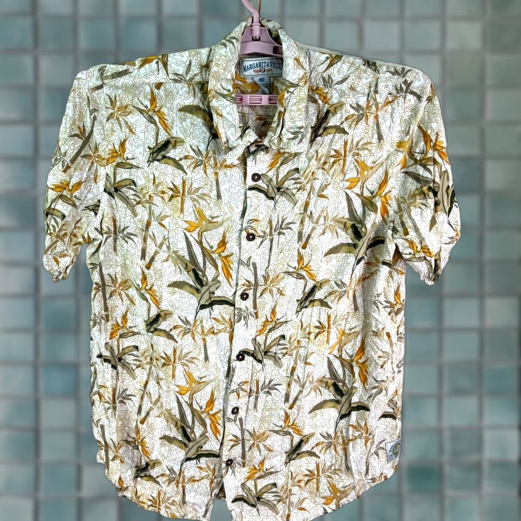 Vintage Margaritaville Shirt Mens XL Blue Floral Short Sleeve Button-Up Casual Regular Fit Garden Party Summer Comfort Size US XL / EU 56 / 4 - 1 Thumbnail