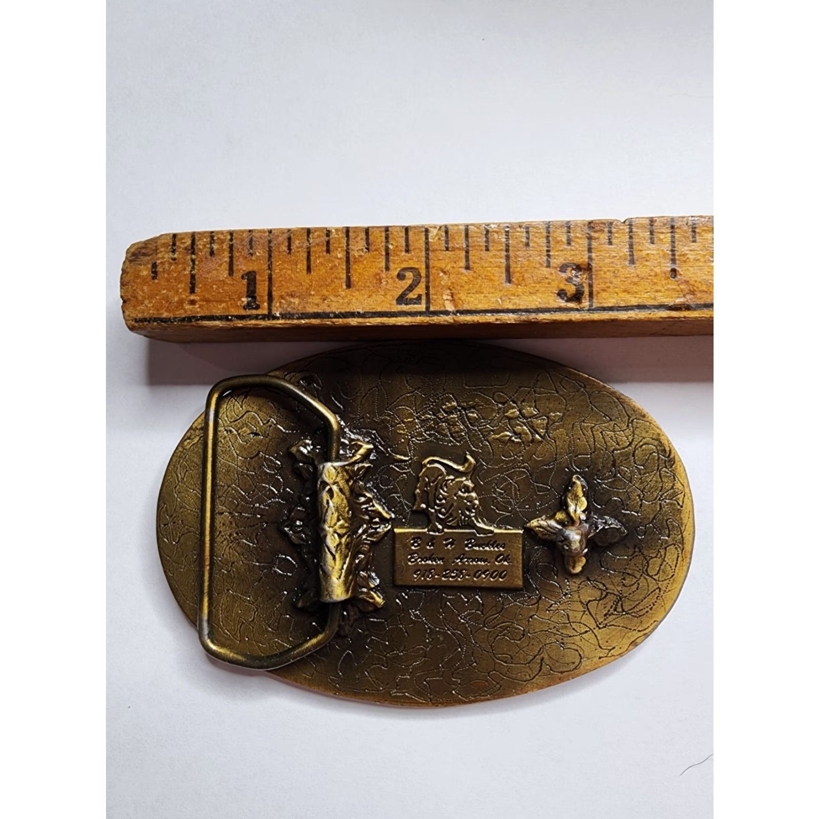 Vintage VINTAGE King Edward Cigars Tobacco Brass Belt Buckle 1970s Men's Accessories Size ONE SIZE - 3 Thumbnail