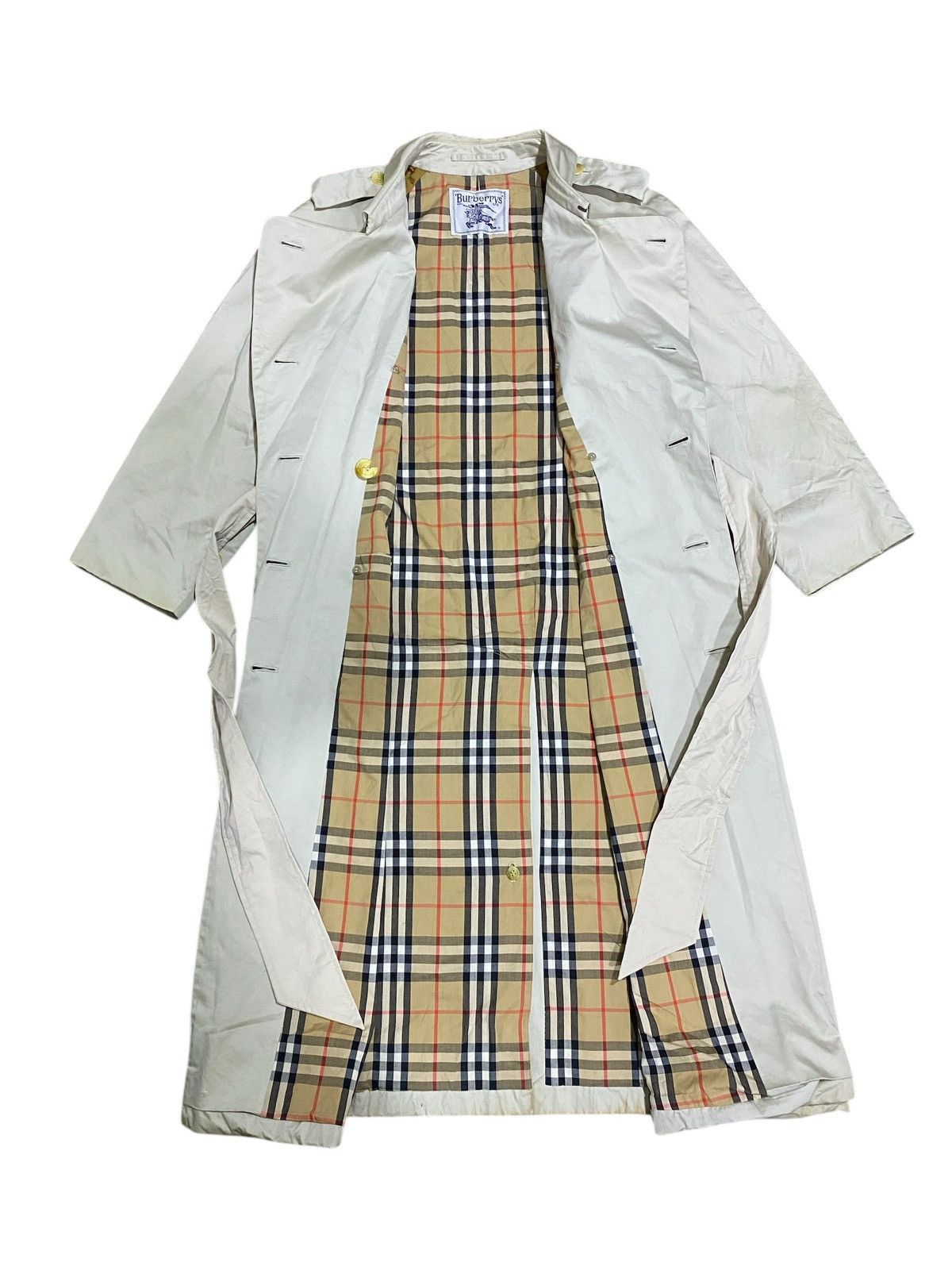 Burberry Vintage Burberrys NovaChek Double Breasted Trench Coat Size US L / EU 52-54 / 3 - 1 Thumbnail