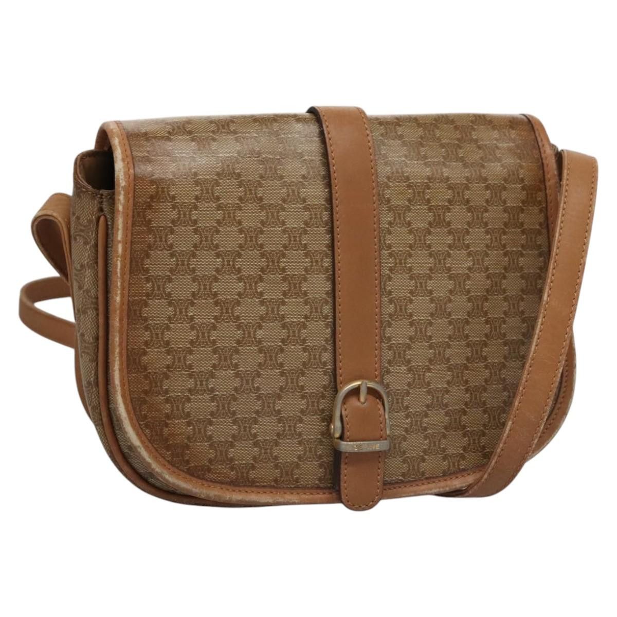 Celine CELINE Macadam Canvas Shoulder Bag Beige Size ONE SIZE - 1 Thumbnail