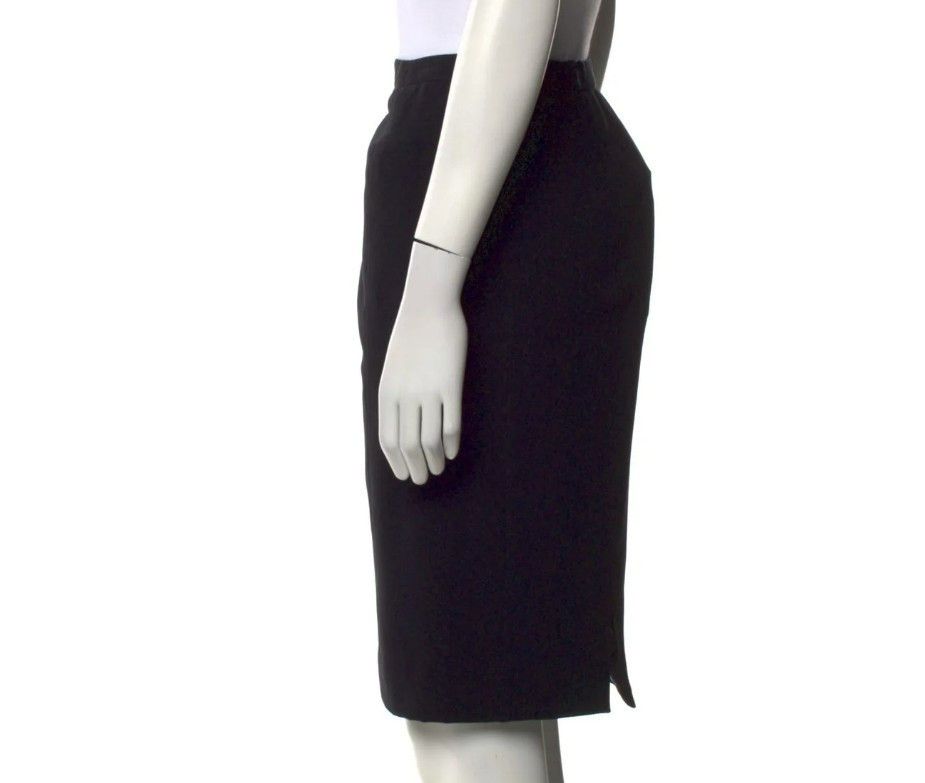 Giorgio Armani Giorgio Armani Black Pencil Skirt – Pleated Accents, Size M Size 28" / US 6 / IT 42 - 2 Thumbnail