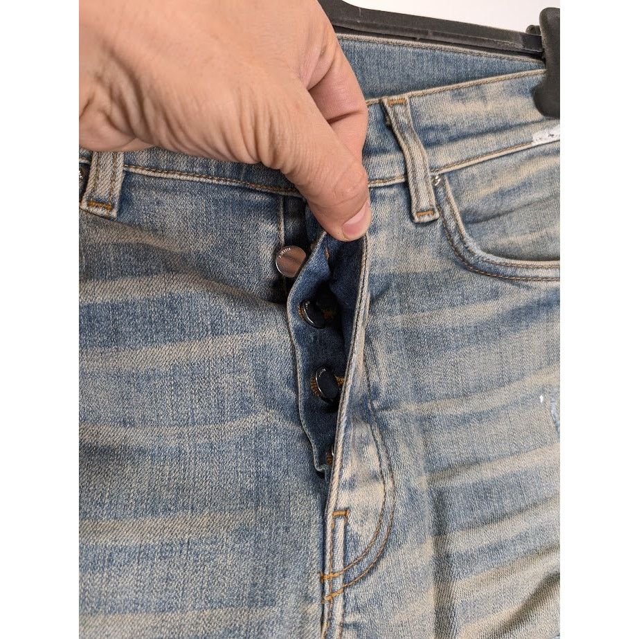 Amiri o1rshd1 MX1 Plaid Jeans in Clay Indigo Size US 30 / EU 46 - 9 Thumbnail