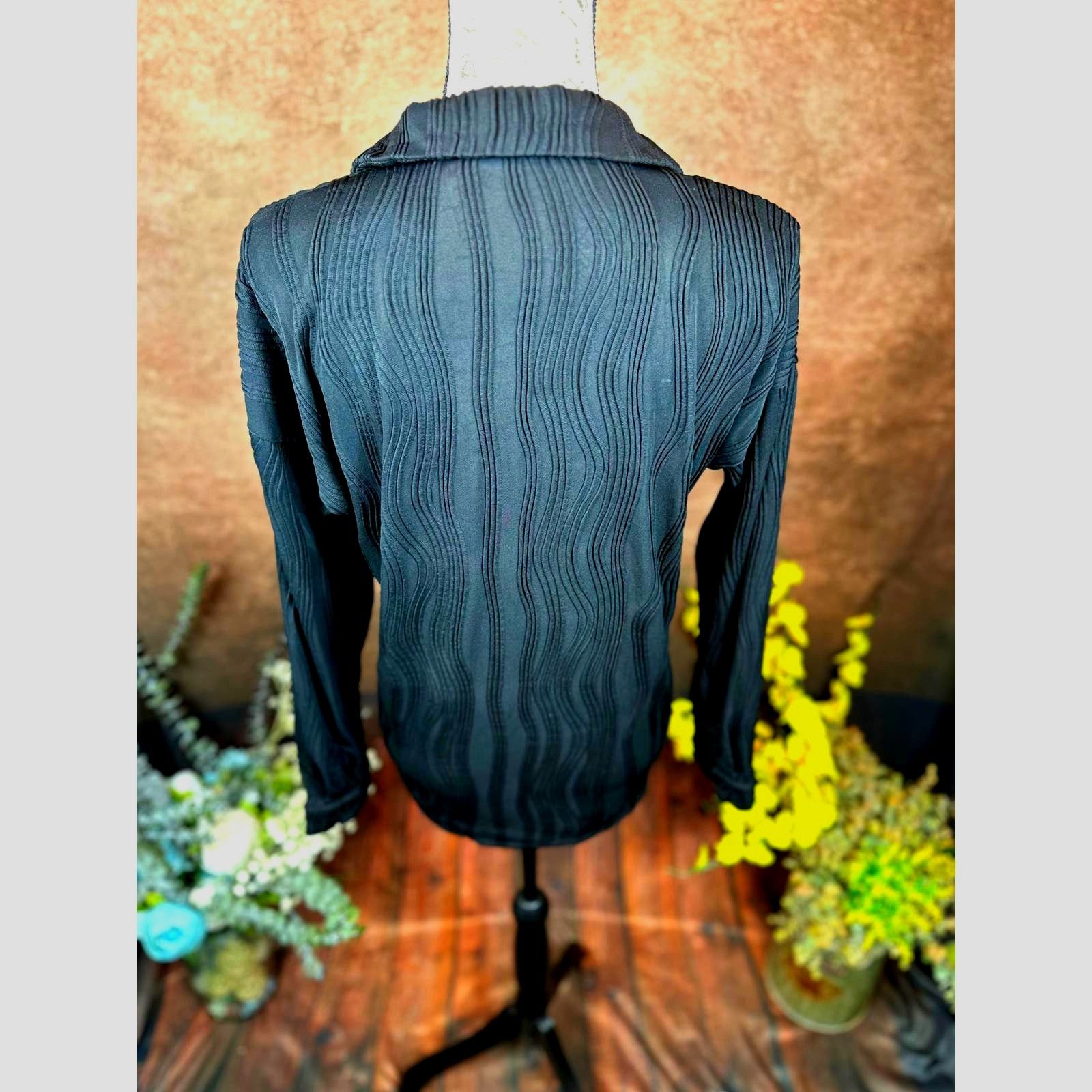 Other Kaileigh Crinkle Crease Collared Shirt Black size M Size M / US 6-8 / IT 42-44 - 5 Thumbnail