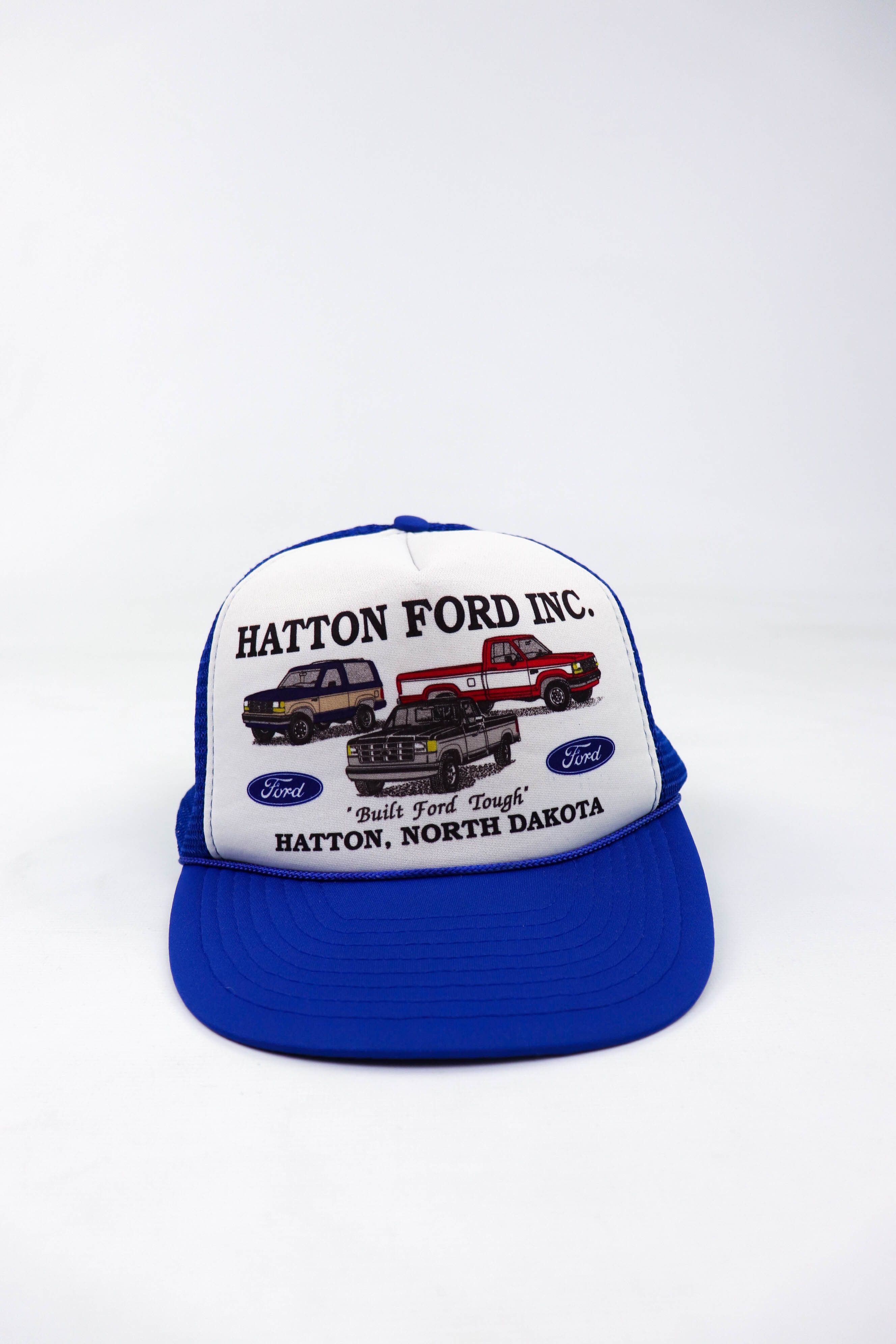 Ford Hatton, North Dakota FORD Inc Vintage Blue/White Trucker Cap Size ONE SIZE - 2 Thumbnail