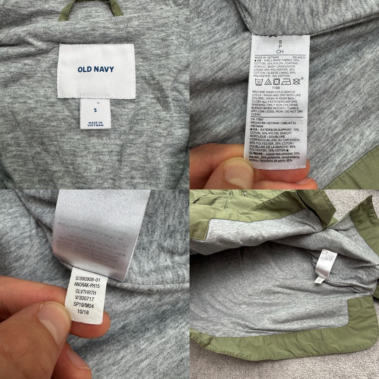 Old Navy Old Navy Anorak Hoodie Parka Jacket Women Small Olive Green Lined Casual Outdoor Size S / US 4 / IT 40 - 8 Thumbnail