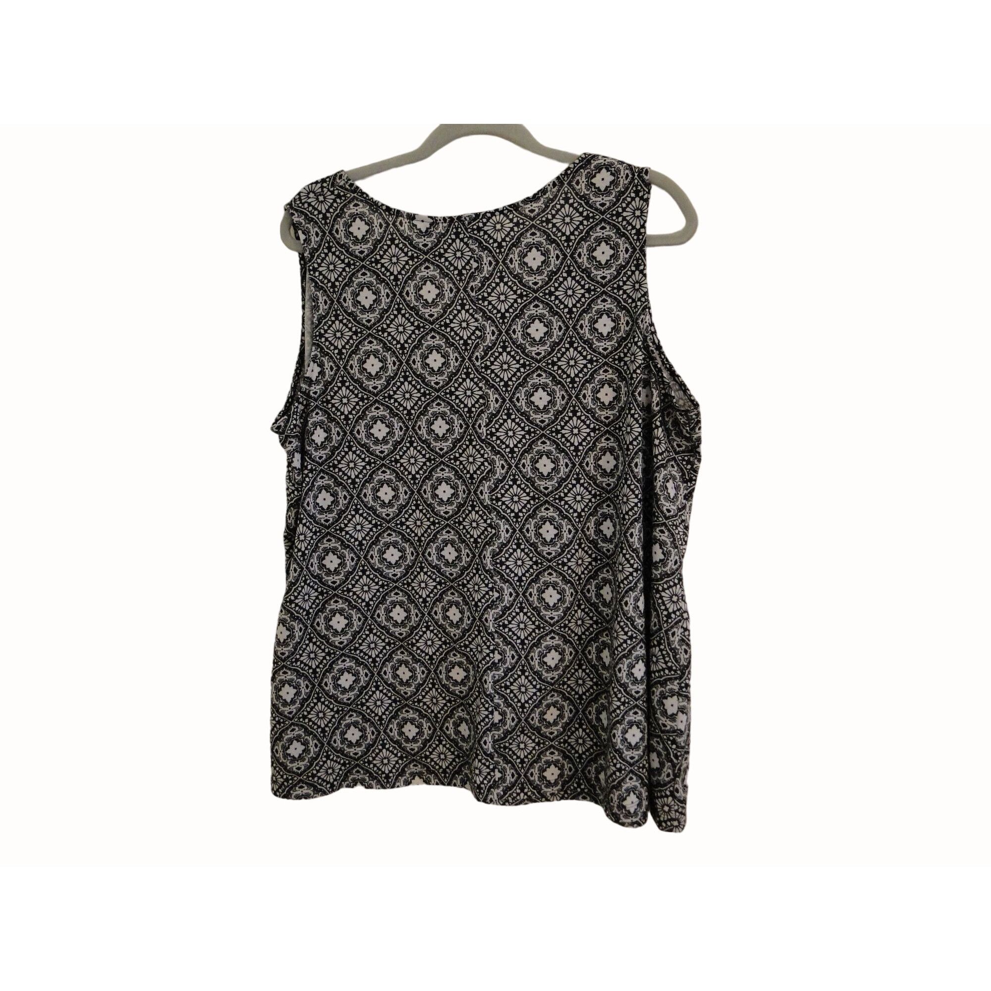 Other Catherines Tank Top Womens Petite 1X 18/20P Black White Geom Size XXL / US 16-18 / IT 52-54 - 5 Thumbnail
