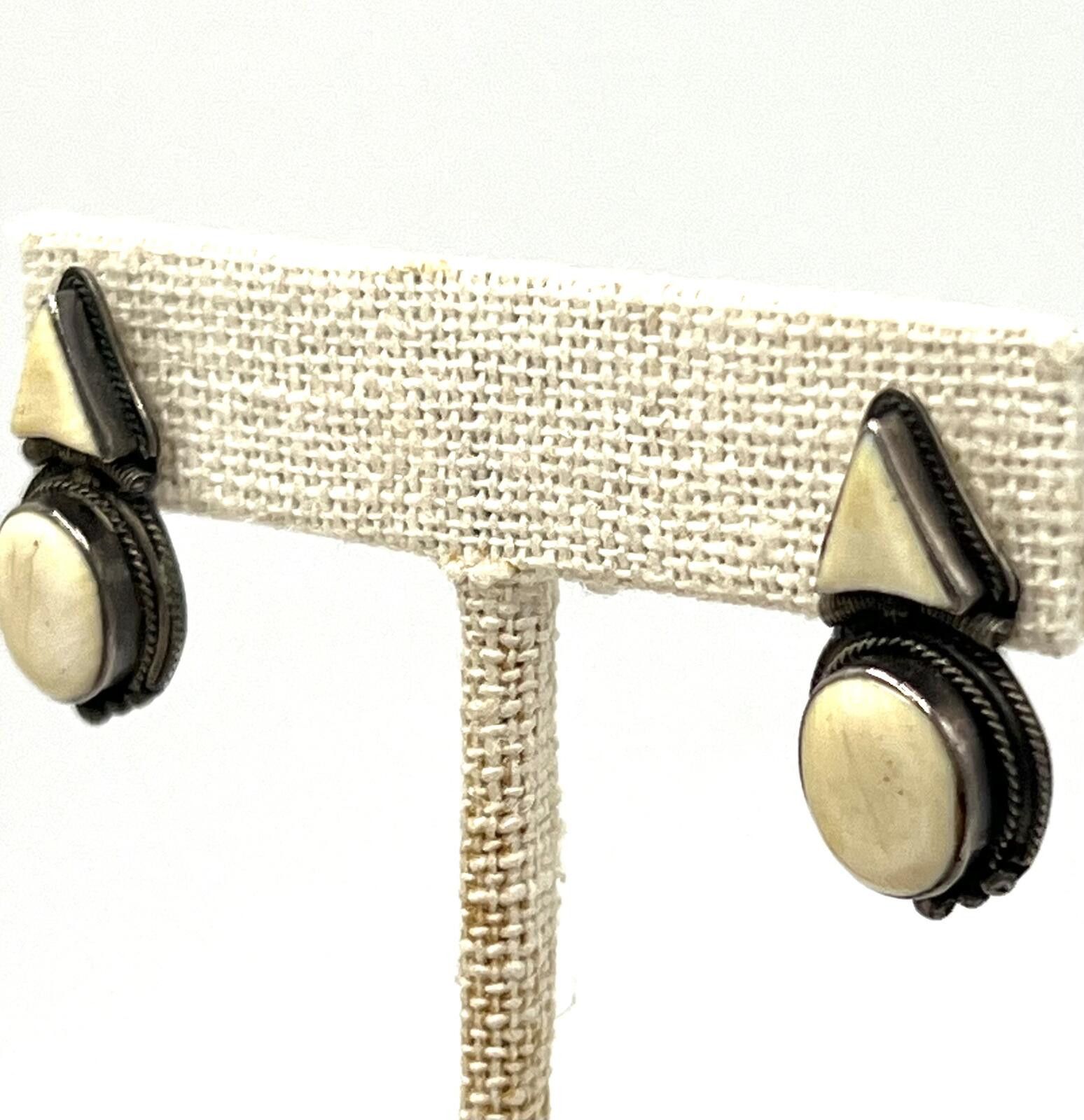 Other Vintage Sterling Silver Native Style Hinged Drop Earrings Size ONE SIZE - 2 Thumbnail