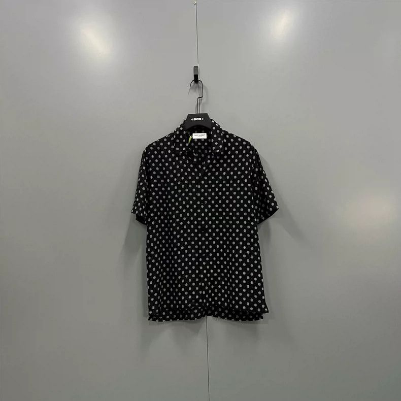 Saint Laurent Paris Saint Laurent Floral Polka Dot Short Sleeve Shirt Size US M / EU 48-50 / 2 - 1 Thumbnail
