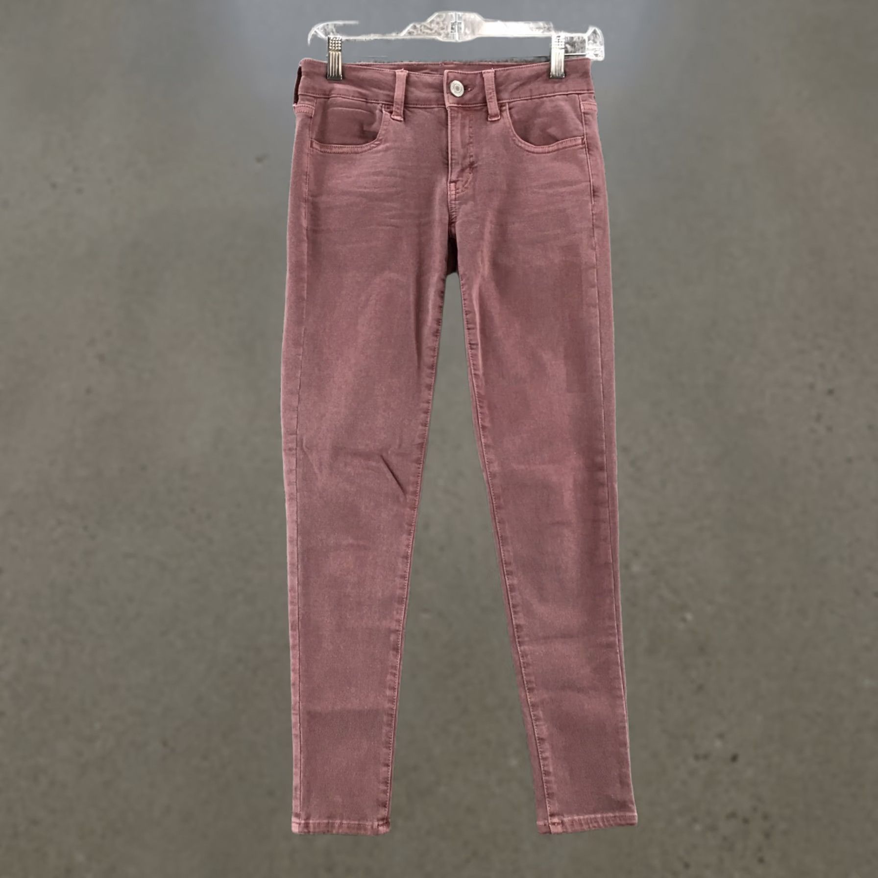 American Eagle Outfitters American Eagle Outfitters Skinny Jeans Womens 2 Purple Low Rise Zip Fly Button Jeans Mens? Size 26" / US 2 / IT 38 - 1 Thumbnail