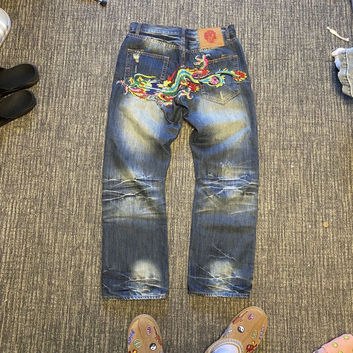Ed Hardy Ed Hardy Green Dragon Jeans 32x32 Size US 32 / EU 48 - 1 Thumbnail