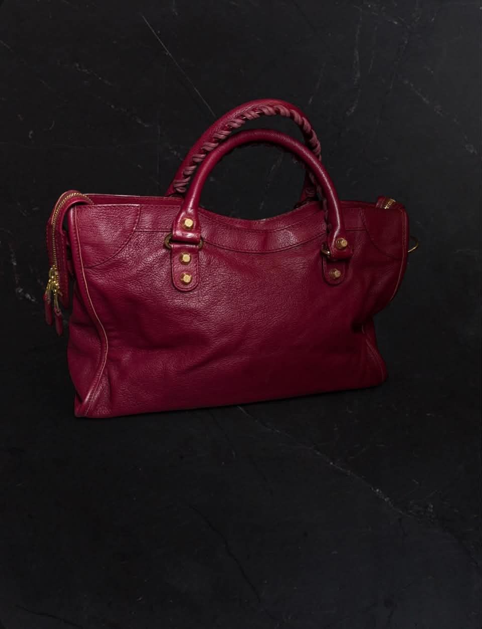 Balenciaga Balenciaga Classic Citybag — Wine Red / Gold Hardware Size ONE SIZE - 3 Thumbnail