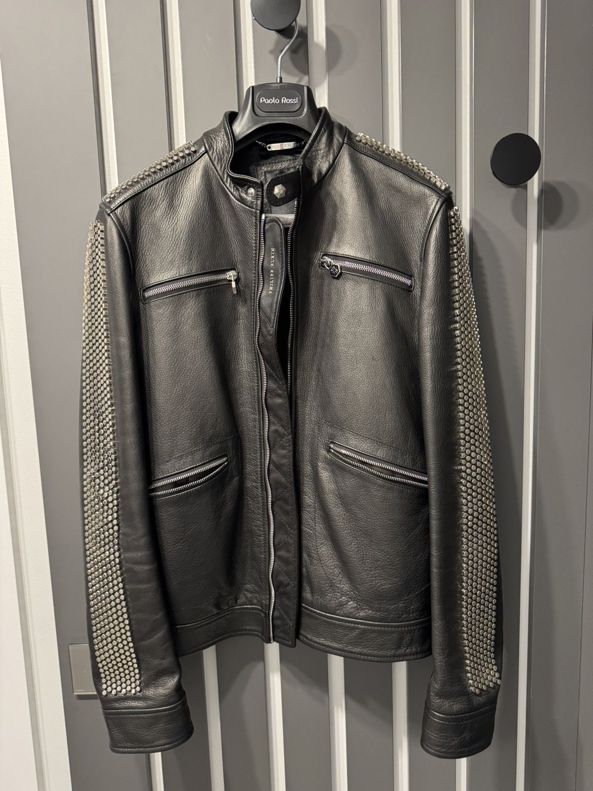 Philipp Plein Philipp Plein Leather Studded Biker Jacket Size US M / EU 48-50 / 2 - 1 Thumbnail