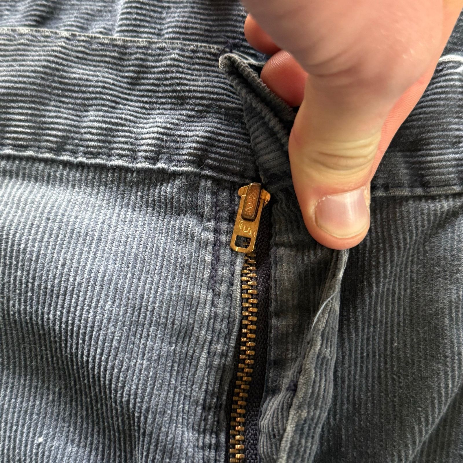 Vintage 70’s Blue Buckle Navy Blue Corduroy Flare Pants Talon 42 Size US 36 / EU 52 - 5 Thumbnail