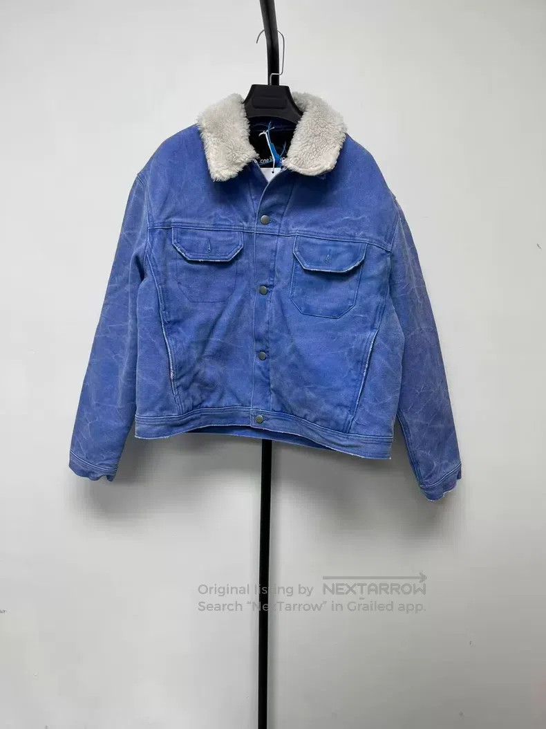 Acne Studios Acne Studios Face Expression Distressed Denim Jacket Size US XS / EU 42 / 0 - 1 Thumbnail