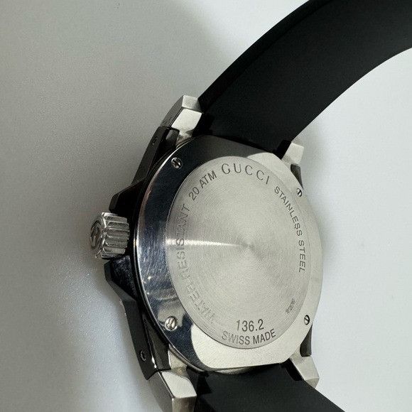 Gucci Gucci Dive Stainless Steel Rubber Strap Watch Black Silver Size ONE SIZE - 4 Thumbnail