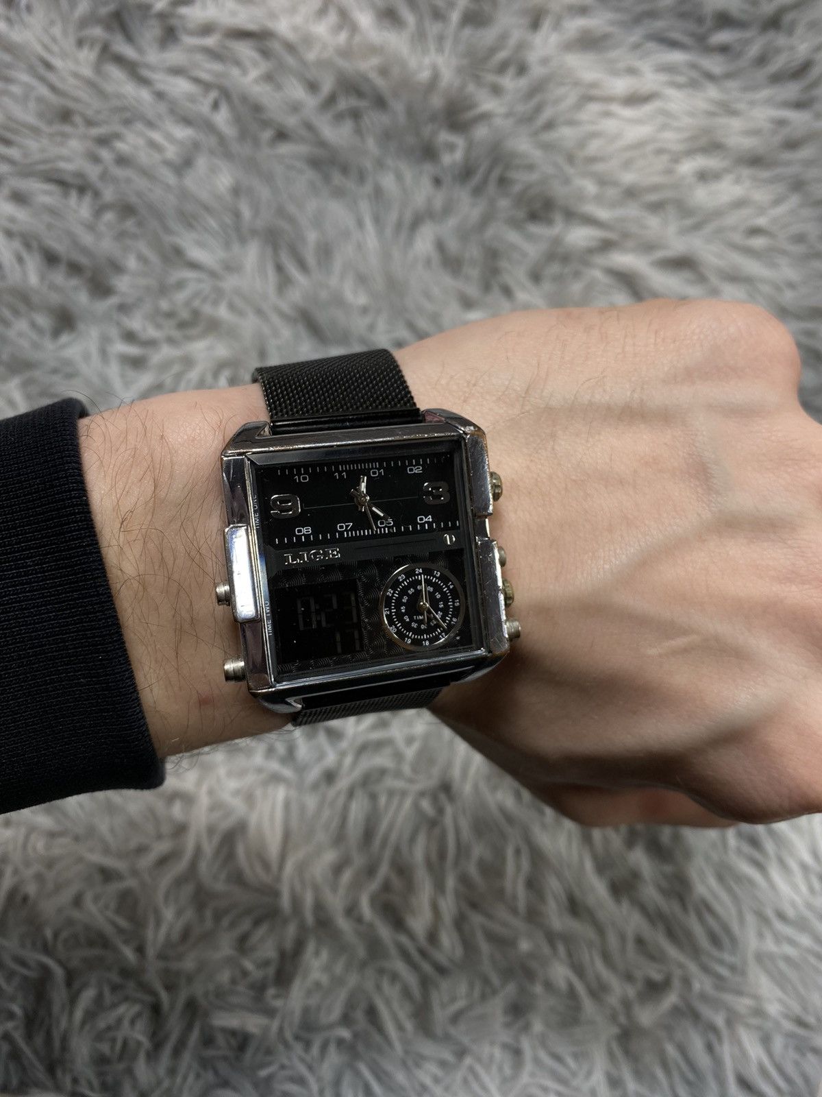 Japanese Brand Unique Square Multi-Dial Watch - Japanese Brand Size ONE SIZE - 13 Thumbnail