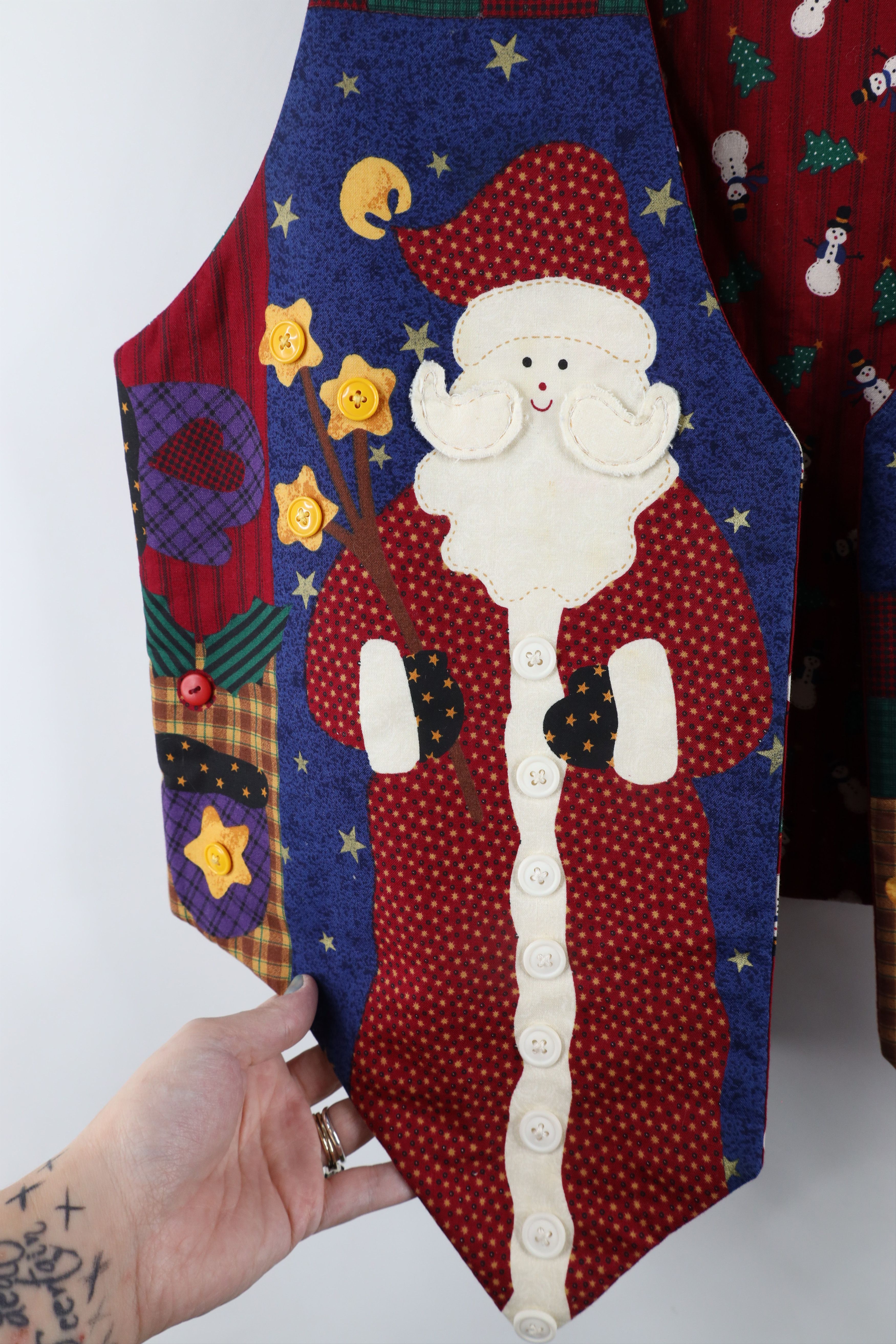 Vintage Vintage 90s Streetwear Reversible Christmas Vest Jacket Size M / US 6-8 / IT 42-44 - 5 Thumbnail