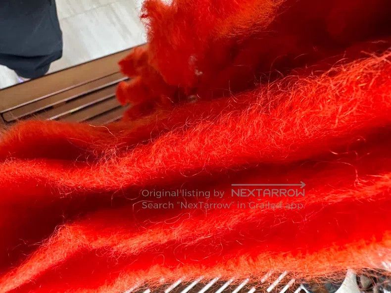 Jil Sander Jil Sander Fall fringed appliquéd mohair-blend scarf Size ONE SIZE - 6 Thumbnail
