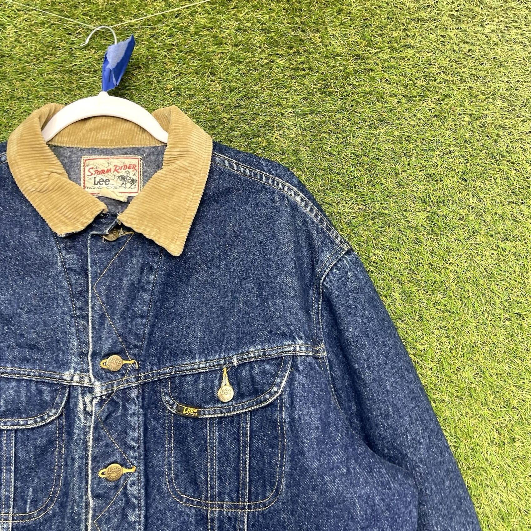 Lee VINTAGE Lee Storm Rider Denim Jacket Mens XL Blue 90s Insulated Lined Pockets Cotton Denim Jacket Size US 36 / EU 52 - 3 Thumbnail