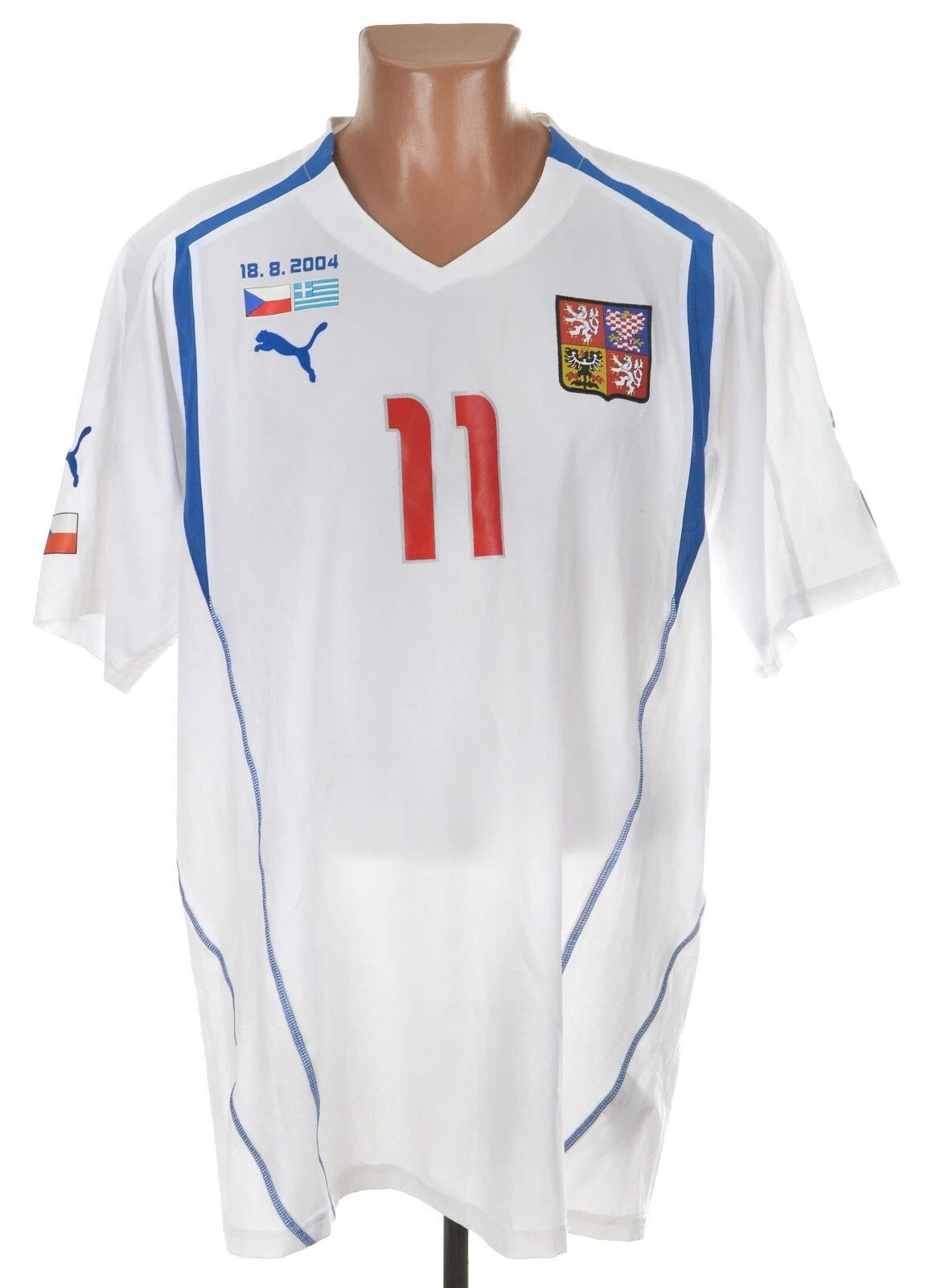 Puma CZECH REPUBLIC VS GREECE 2004 FOOTBALL SHIRT XXL NEDVED 11 Size US XXL / EU 58 / 5 - 1 Thumbnail