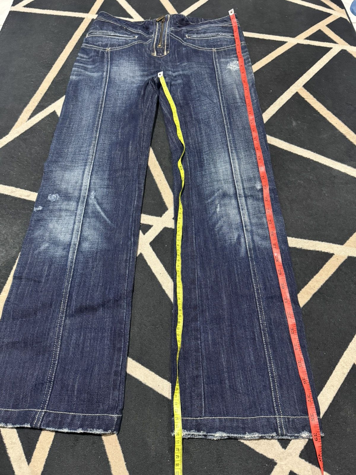 Just Cavalli 2000s Justcavalli Zipper Pants Denim Flared Low Waist Size 27" / US 4 / IT 40 - 6 Thumbnail