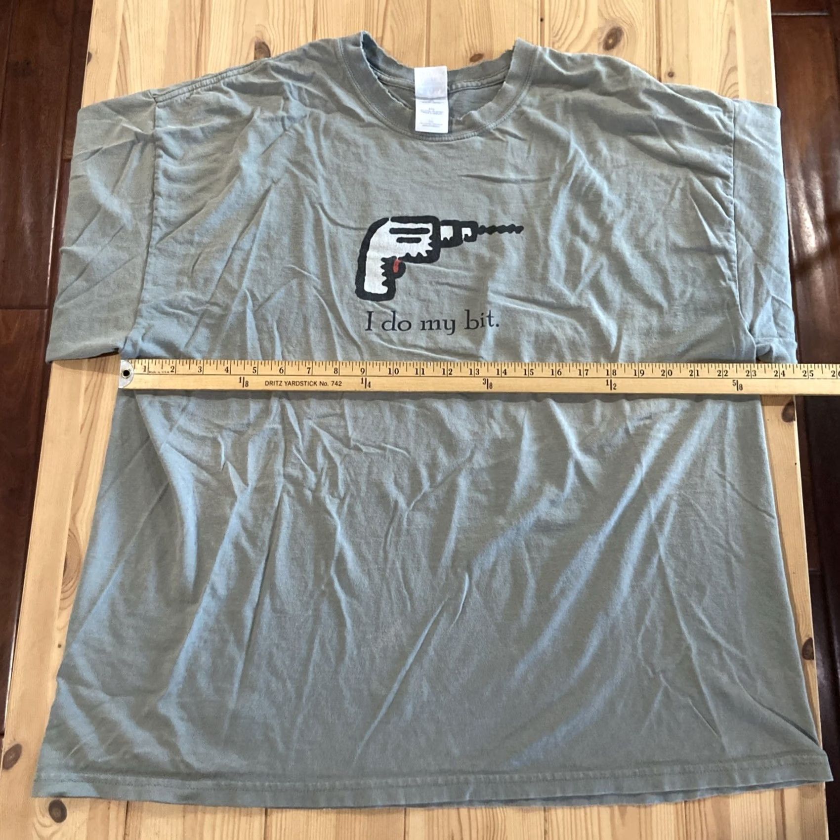 Gildan VINTAGE Gildan Shirt 2XL Crew Neck Short Sleeve Green I Do My Bit Funny Dad T-Shirt Men Size US XXL / EU 58 / 5 - 6 Thumbnail