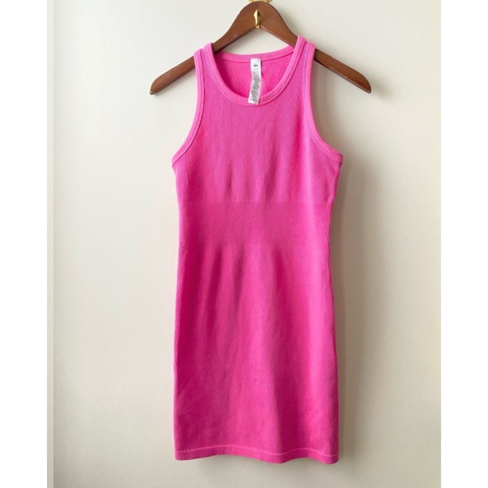 Alo Yoga Alo Seamless Ribbed Warm Night Mini Magic Dress Un Paradise Size L / US 10 / IT 46 - 4 Thumbnail