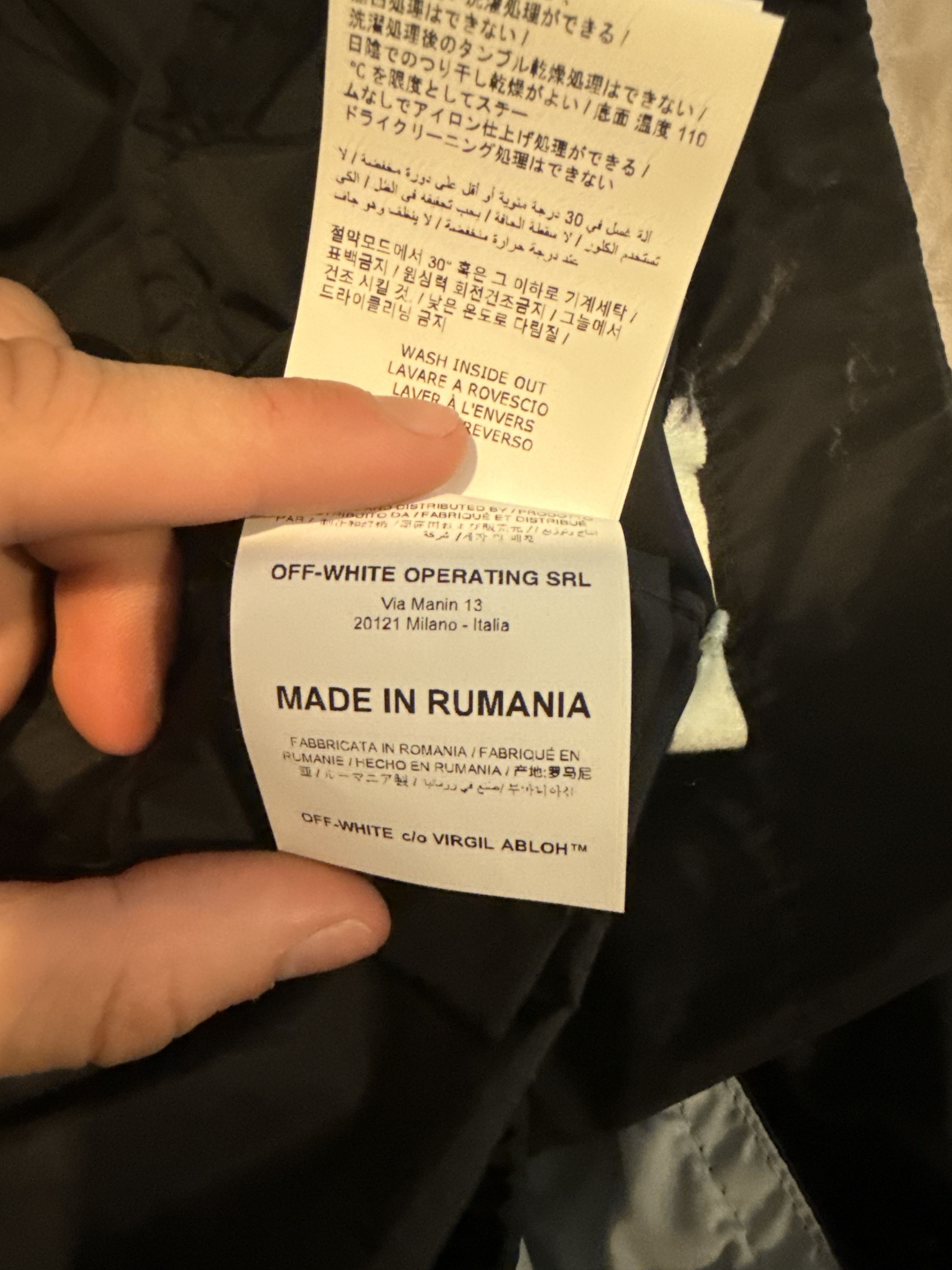 OFF-WHITE Unfinished Windbreaker Jacket Oversized Size Xs
