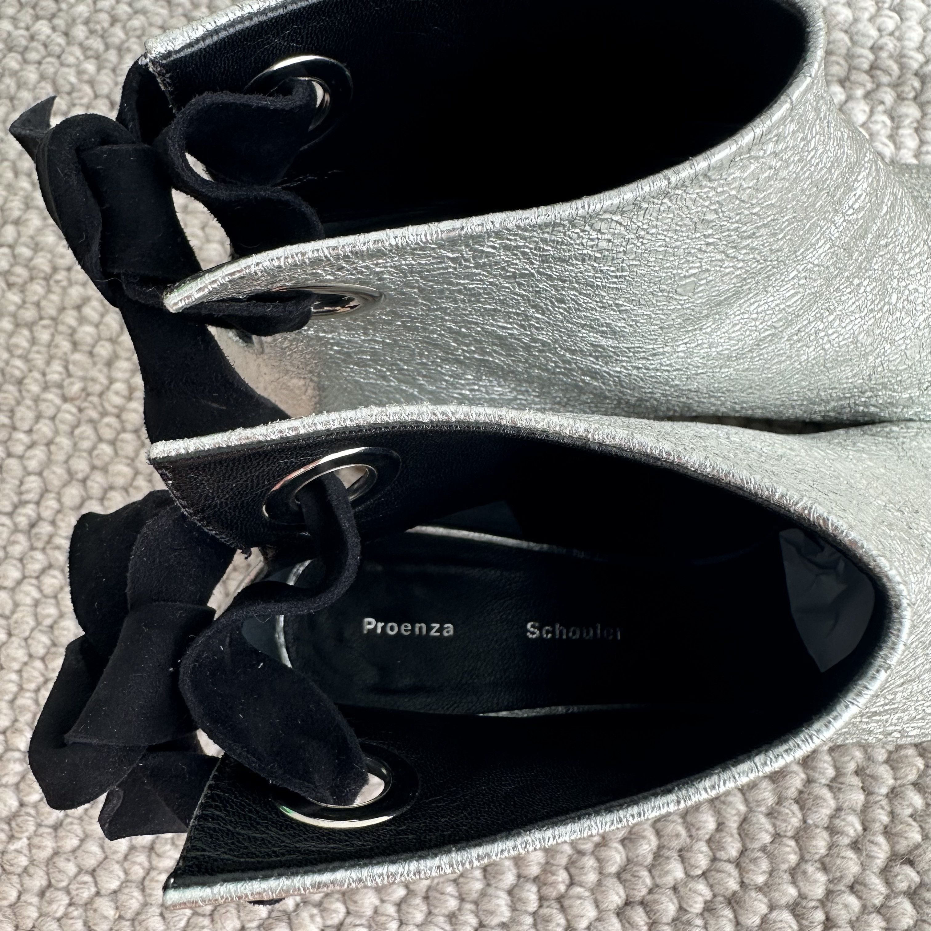 Proenza Schouler Proenza Schouler Spectra Silver Metallic Booties Size US 6.5 / IT 36.5 - 8 Thumbnail