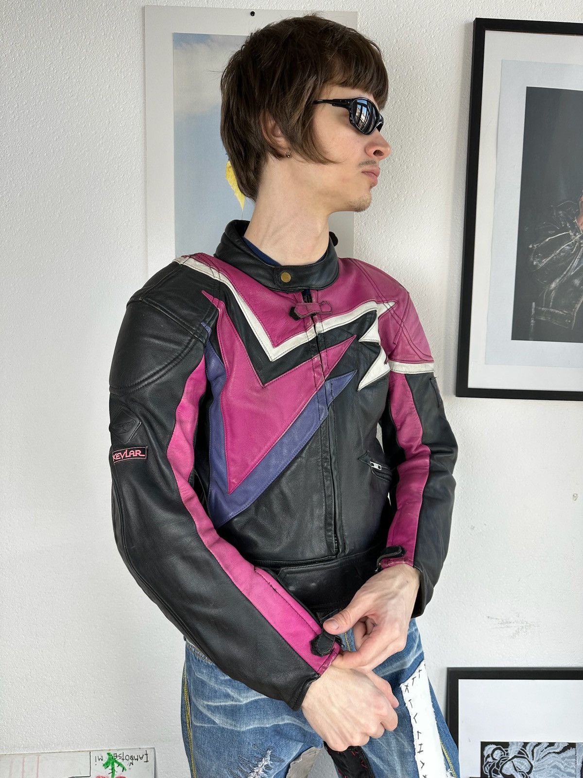 Dainese VINTAGE LEATHER JACKET MOTO RACING NASCAR DAINESE STYLE Size US M / EU 48-50 / 2 - 12 Thumbnail
