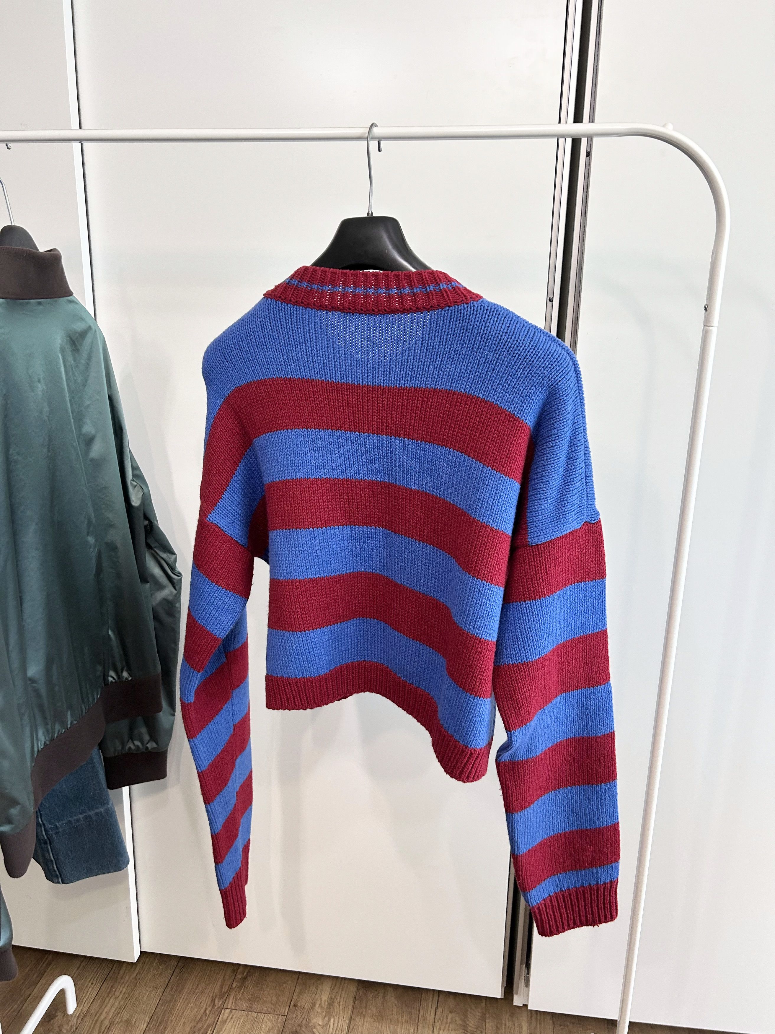 Raf Simons RAF SIMONS Striped Cropped Knit Size US L / EU 52-54 / 3 - 6 Thumbnail