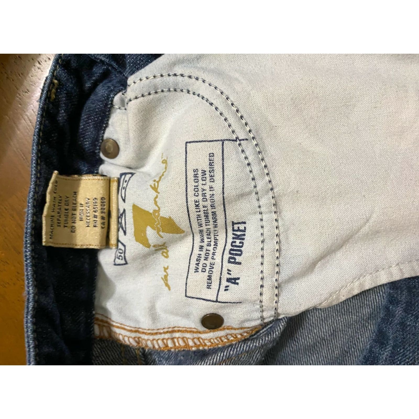 7 For All Mankind 7 for all Mankind A Pocket Boot Cut Stretch Dark Blue Jeans Size 27 Women's Size 24" / US 00 / IT 34 - 7 Thumbnail