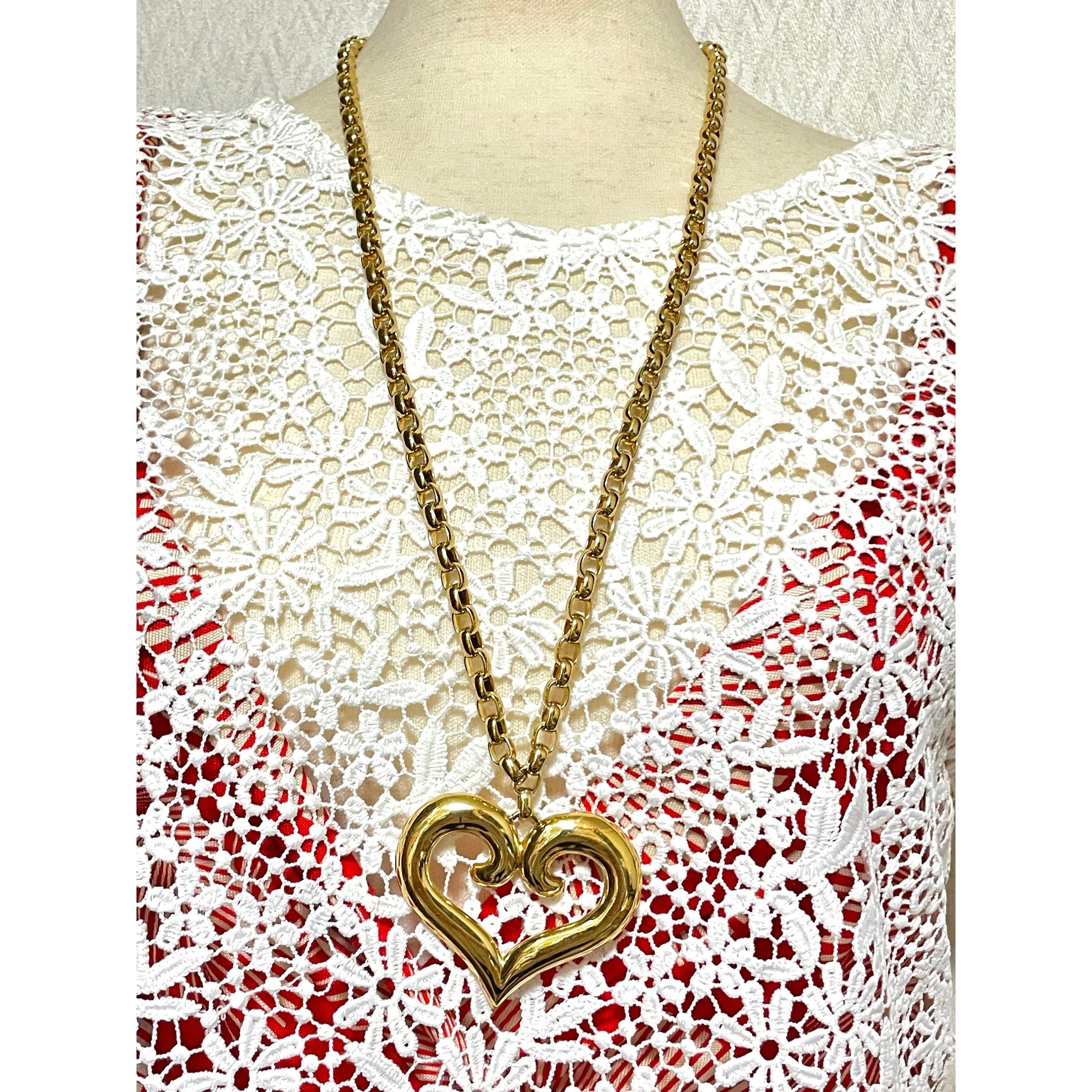 Nina Ricci Vintage Nina Ricci large chain necklace with heart top Size ONE SIZE - 2 Thumbnail