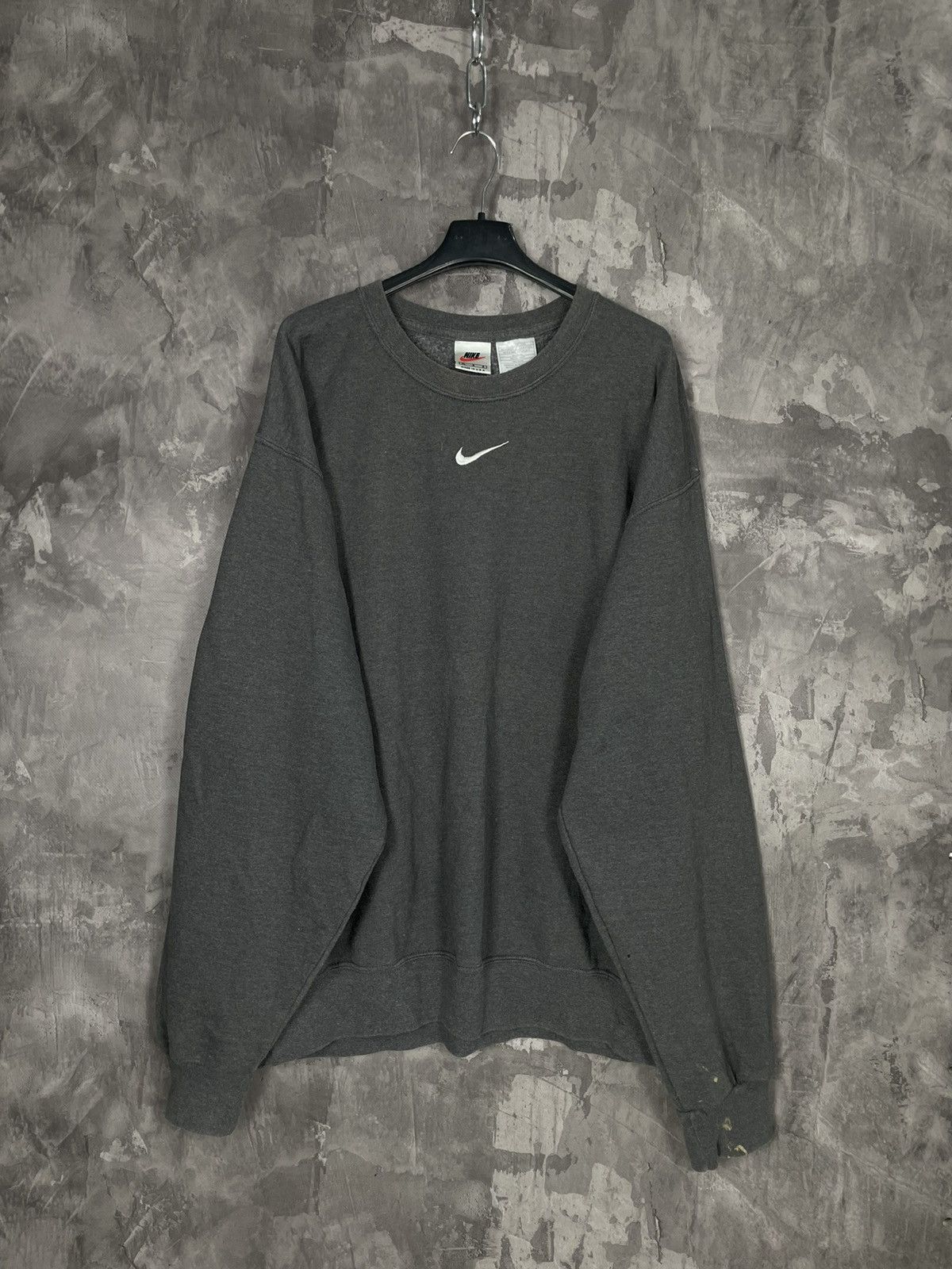 Nike × Vintage 00s Vintage Nike Center Swoosh Logo Oversized Sweatshirt Size US XL / EU 56 / 4 - 1 Thumbnail