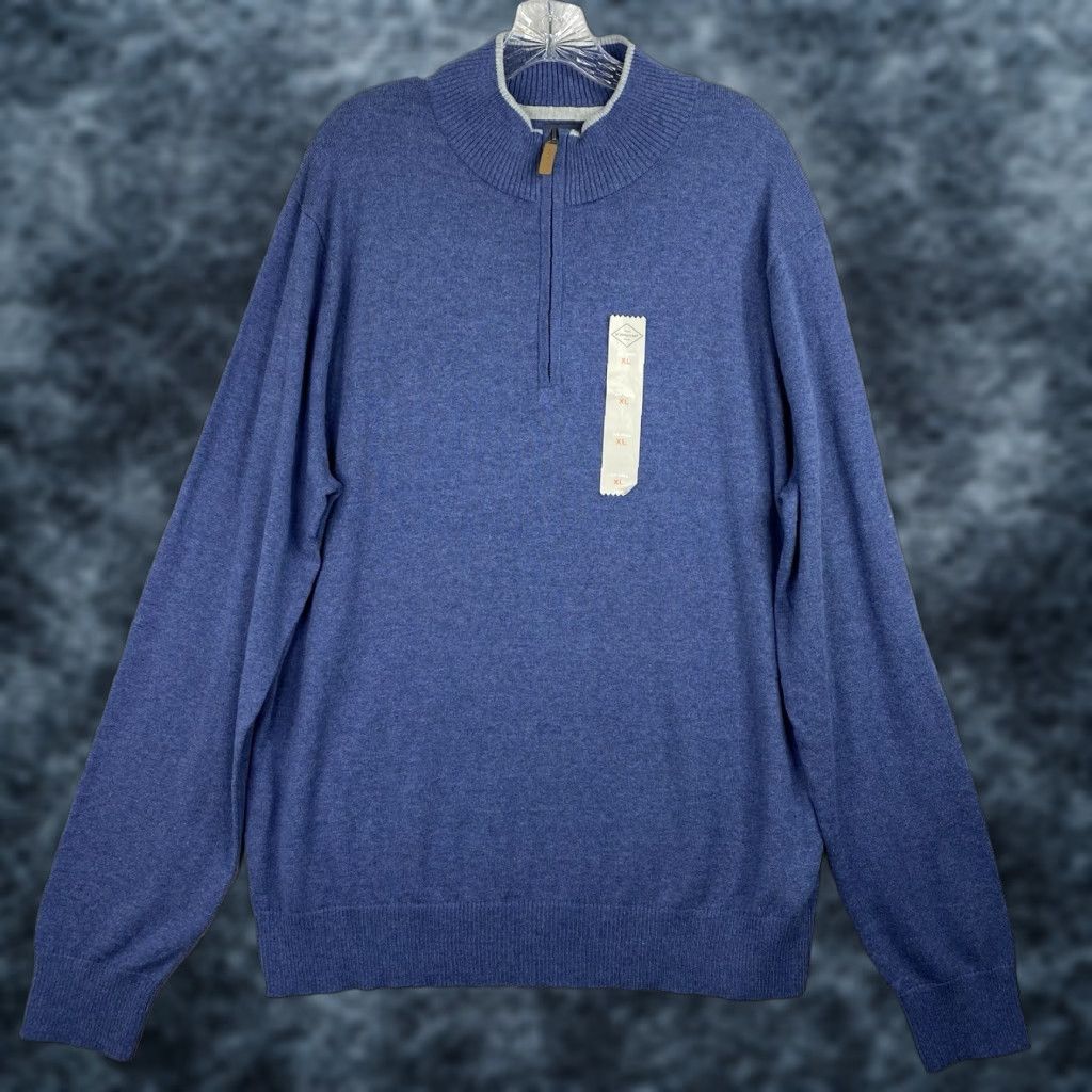 Vintage St Johns Bay Mens 1/4 Zip Pullover Sweater XL Blue NWT 1/4 Zip Mock Neck Pullover Sweat... Size US XL / EU 56 / 4 - 1 Thumbnail