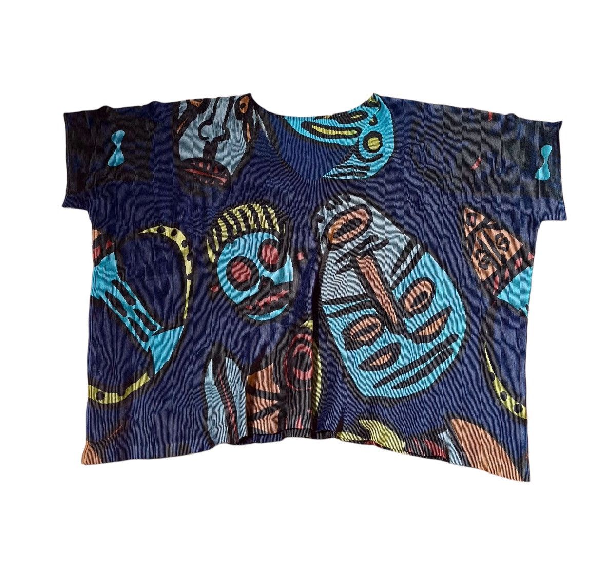 Vintage issey miyake pleats please boxy abstract ethnic tee