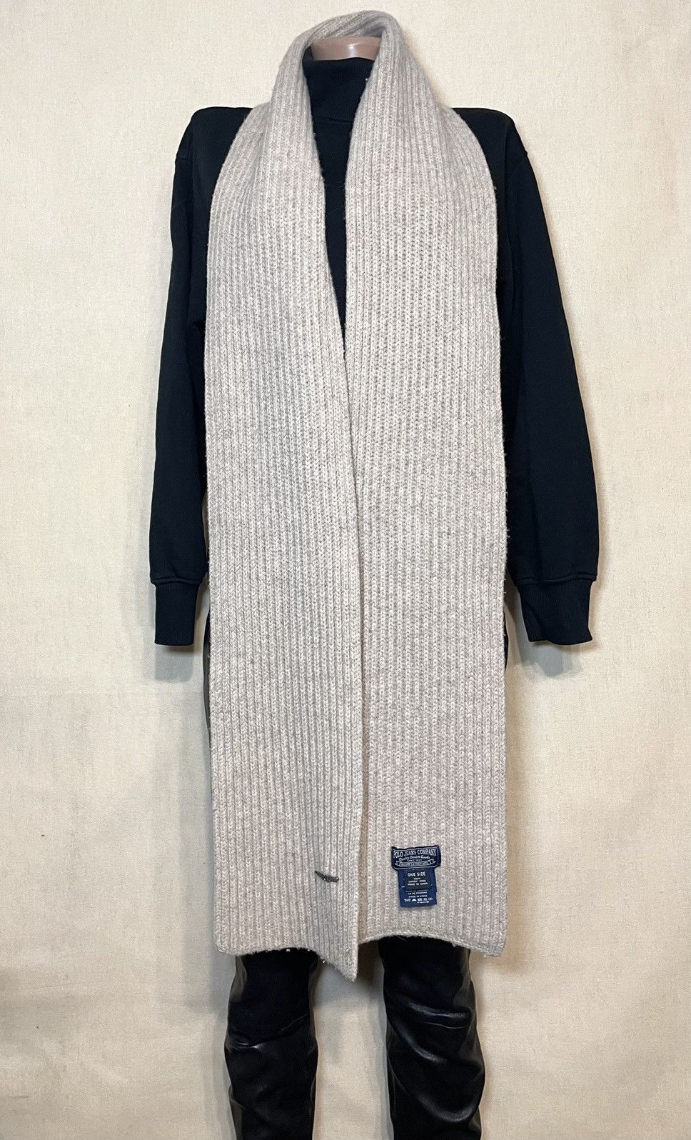 Polo Ralph Lauren × RRL Ralph Lauren × Ralph Lauren Polo Ralph Lauren beige knit wool scarf Size ONE SIZE - 1 Thumbnail