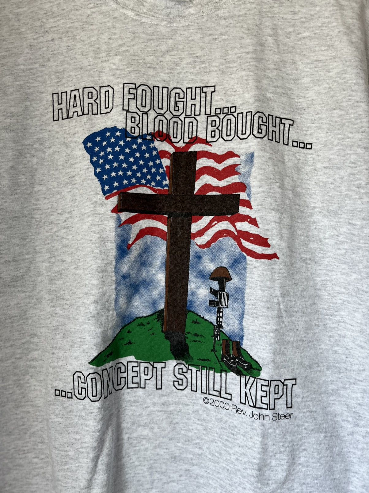 Gildan vintage 2000 rev. john steer army memorial jesus shirt lg Size US L / EU 52-54 / 3 - 3 Thumbnail