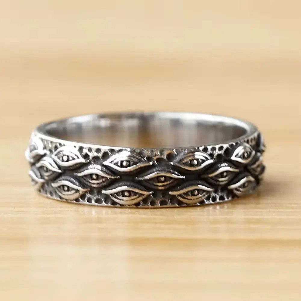 Jewelry Carved Eyes Ring (size 7-13) Size ONE SIZE - 3 Thumbnail