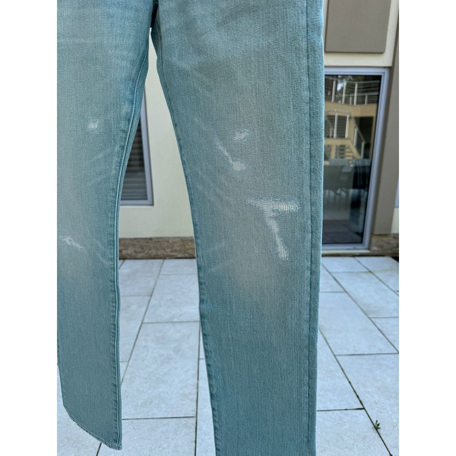 o1rshd1 Slim Fit Denim in Jade Blue